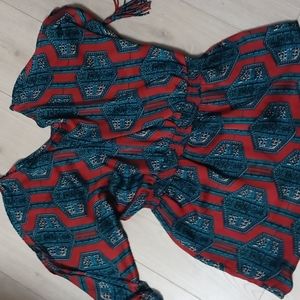 Silk orange off the shoulder dress